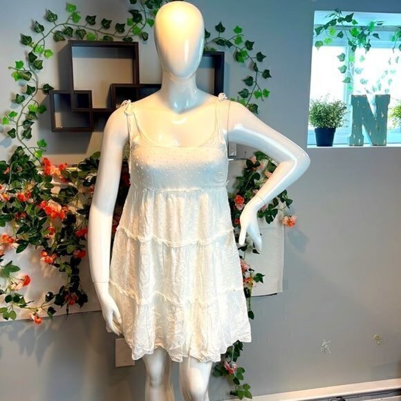 Cupshe Boho Swiss Dot Frill Trim Spaghetti Strap Cami Dress Size M - Picture 5 of 12